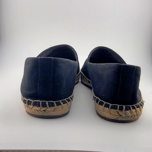 Tory Burch Black Canvas Espadrille Flats with White Cap Toe - Picture 7 of 8